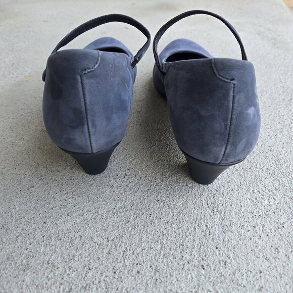 EUC 40 Camper Helena suede blue kitten heel mary jane round toe strap - Picture 5 of 7
